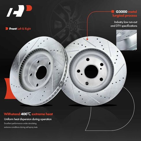 A-Premium 11.65 inch (295.9mm) Front Disc Brake Rotors + Ceramic Pads Kit Compatible with Select Pontiac, Scion and Toyota Models - Vibe 2009-2010, Matrix 2009-2013, RAV4 2006-2018, Mirai, iM, tC in Saudi Arabia