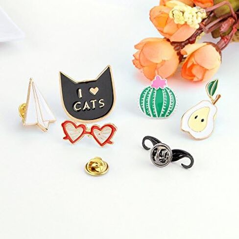Flairs New York Premium Handmade Enamel Lapel Pins, Blind Mystery Box Collection, Pack of 5, Alloy Material in Saudi Arabia