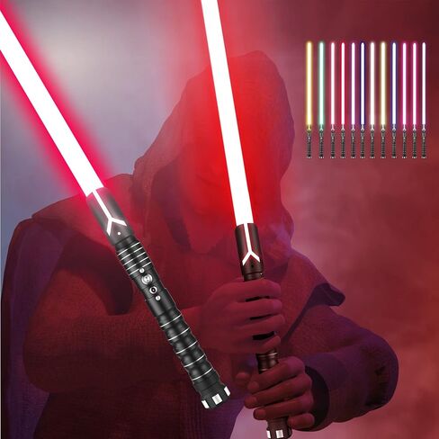 KBASE Force FX Heavy-Duty Dueling Lightsaber - Realistic Metal Hilt, Motion Sensor, 12 Colors, 5 Sound Fonts | Professional Collectible Light Sword for Adults & Boys | Immersive Gift(H) in Saudi Arabia