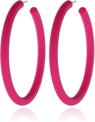 Large Colorful Acrylic Hoop Earrings - Lightweight Fashion Hoops in Saudi Arabia