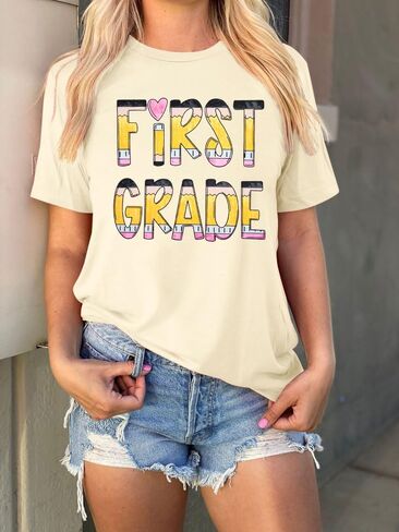 قمصان المعلمين للنساء معلمات رياض الأطفال Tshirt تدريس قميص الحياة مضحكة تعليم جرافيك هدية المعلم in Saudi Arabia
