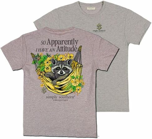 Simply Southern So Apparently I Have an Attitude - Raccoon - Floral - Adult T-Shirt in Saudi Arabia