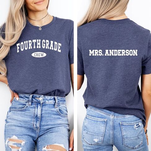 Personalized Teacher Shirts, Grade Level Group Teacher T-Shirts, Matching 4th Grade Team Graphic Tees, Back to School Shirts, Kindergarten, 1st, 2nd, 3rd Grade Teacher Shirts in Saudi Arabia