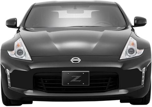 لنيسان 370Z Z 3D شعار رمادي داكن على لوحة ترخيص الفولاذ المقاوم للصدأ الأسود in Saudi Arabia