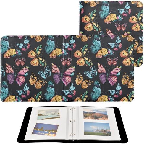Alaza Colorful Butterfly ألبوم كبير ألبوم سجل قصاصات من جلود لاصقة لنسخ صناديق لصور 4x6 8x10 ، 20 ورقة in Kuwait