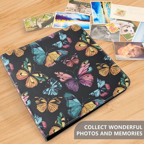 Alaza Colorful Butterfly ألبوم كبير ألبوم سجل قصاصات من جلود لاصقة لنسخ صناديق لصور 4x6 8x10 ، 20 ورقة in Kuwait