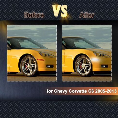 LED الأمامي والخلفي Fender Fender LED Side Lights Kit لـ Chevy Corvette C6 2005-2013 ، مصابيح استبدال العدسة المدخنة Sidemarker ، 4pcs (Red و Amber) in Kuwait