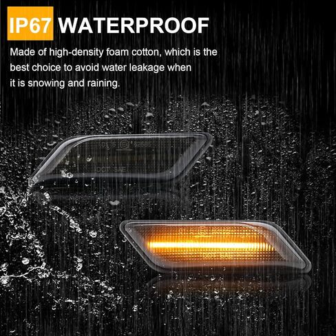 Front Amber Sequential LED Turn Signal Lights Replacement for Z3 Coupe/Roadster 1996-2002, Smoked Lens Dynamic Fender Indicator Side Marker Lamp Replace OE 63132493613, 63132493614 in Saudi Arabia