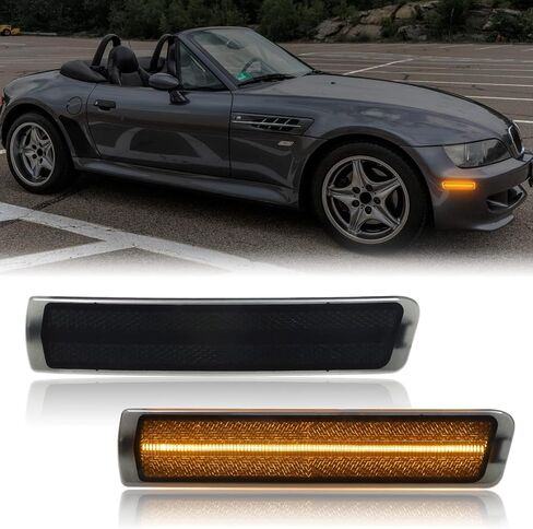أمامي العنبر المتسلسل LED LED LED استبدال Z3 Coupe/Roadster 1996-2002 ، عدسة مدخنة مؤشر الحاجز Dynamic Fender Marker مصباح الاستبدال OE 63132493613 ، 63132493614 in Kuwait