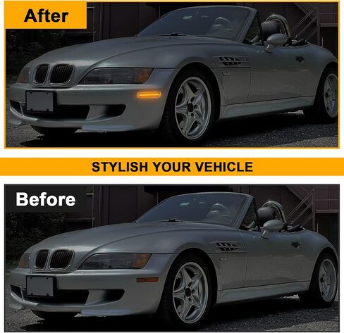 أمامي العنبر المتسلسل LED LED LED استبدال Z3 Coupe/Roadster 1996-2002 ، عدسة مدخنة مؤشر الحاجز Dynamic Fender Marker مصباح الاستبدال OE 63132493613 ، 63132493614 in Kuwait