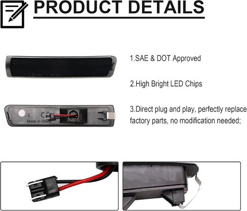 أمامي العنبر المتسلسل LED LED LED استبدال Z3 Coupe/Roadster 1996-2002 ، عدسة مدخنة مؤشر الحاجز Dynamic Fender Marker مصباح الاستبدال OE 63132493613 ، 63132493614 in Kuwait