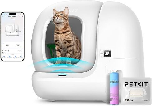 Petkit Puramax 2 مربع القمامة Cat Cleaning Cleaning Self ، مربع فضلات القطط الأوتوماتيكي المُطوّرة للقطط المتعددة يشمل K3 و N50 2.0 ، التحكم في التطبيق/XSecure/خالي من الرائحة in Kuwait