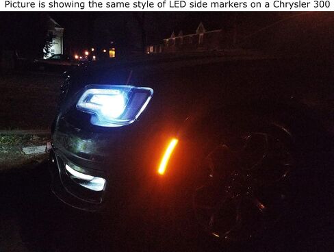 IJdmtoy 4pc Set Black-Out Dark Lens Front/Back Full LED Marker Lights متوافقة مع 2017 Up Chrysler Pacifica Pinnacle Voyager ، استبدل العلامات الجانبية العنبر/العدسة الحمراء OEM in Kuwait