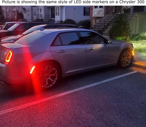 IJdmtoy 4pc Set Black-Out Dark Lens Front/Back Full LED Marker Lights متوافقة مع 2017 Up Chrysler Pacifica Pinnacle Voyager ، استبدل العلامات الجانبية العنبر/العدسة الحمراء OEM in Kuwait
