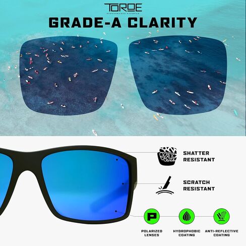 Toroe Matte Black TR90 Mojave Frame Hassions تعزيز عدسة البولي كربونات مستقطبة in Kuwait