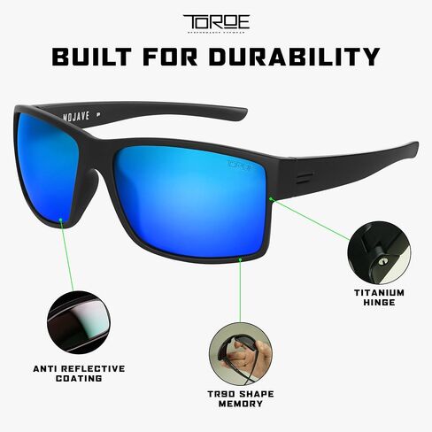 Toroe Matte Black TR90 Mojave Frame Hassions تعزيز عدسة البولي كربونات مستقطبة in Kuwait