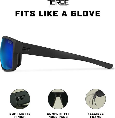 Toroe Matte Black TR90 Mojave Frame Hassions تعزيز عدسة البولي كربونات مستقطبة in Kuwait