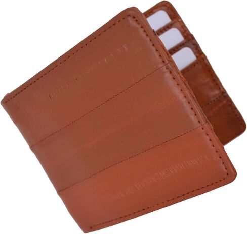 MARSHAL Eel Skin Soft Leather Bifold Wallet with Center Money Clip in Saudi Arabia