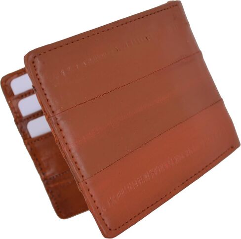 MARSHAL Eel Skin Soft Leather Bifold Wallet with Center Money Clip in Saudi Arabia