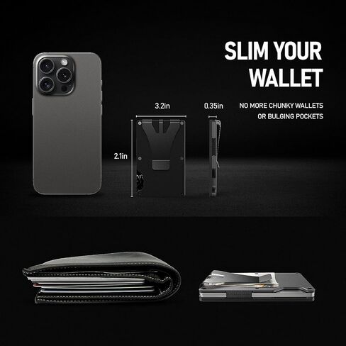 Slim&Thin wallet for men ; Rfid wallet mens ; Slim RFID Credit Card Holder ; Find My wallets ; Gift Wallet for Men/Women. (Black) in Kuwait