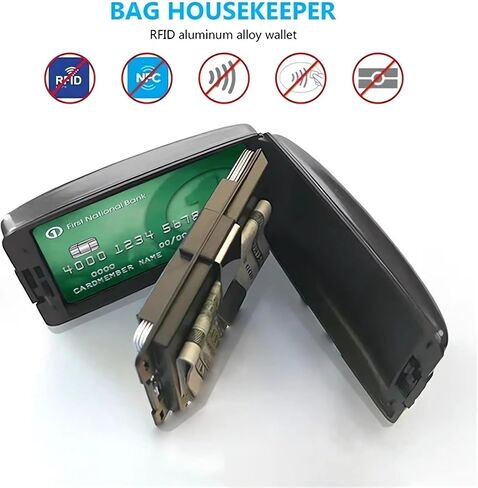 RFID Cash and Cards Wallet - 2024 New Slim Metal Wallet for Men RFID ائتمان بطاقة الائتمان بطاقة ائتمان RFID محفظة in Saudi Arabia