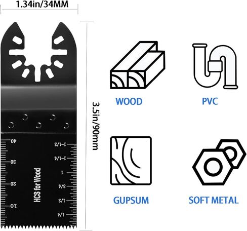55 قطعة من شفرات المنشار الخشبية العالمية المتأرجحة متعددة المهام سريعة الإصدار تناسب كابل ديوالت بورتر بلاك آند ديكر روكويل ريدجيد ريوبي ميلووكي شيكاغو كرافتسمان in Kuwait