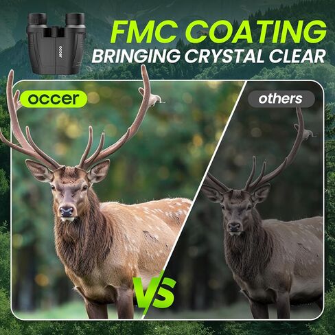 15X30 Compact Binoculars for Adults and Kids - Occer High Powered Binoculars for Bird Watching Easy Focus HD Binoculars for Travel Outdoor Hunting in Kuwait