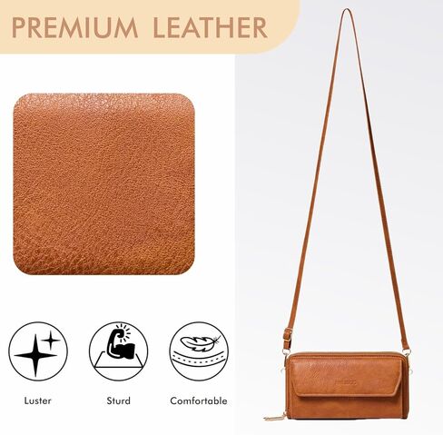 حقيبة محفظة هيلدوغ صغيرة للنساء ، حقيبة كروس محفظة محفظة RFID ، حقيبة محفظة للهاتف المحمول مع جلد نباتي للفتيات in Kuwait