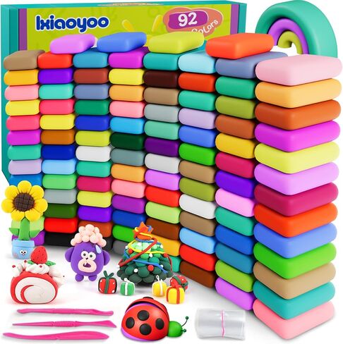 Air Dry Clay 104 Colors, Modeling Clay for Kids, DIY Model Magic Clay, Soft and Non-Sticky, Colorful Clay Starter kit with Accessories and Tools, Great Arts & Crafts Gift for Girls Boys Kids. in Kuwait