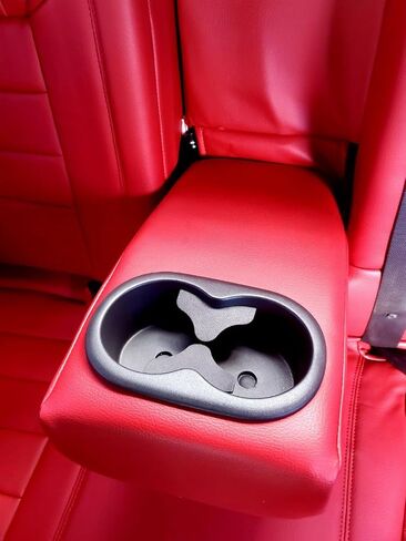 ECOTRIC Synthetic Leather Car Seat Covers Full Set Seat Cushion Protector Waterproof Compatible with 2011-2014 Dodge Challenger SE SXT RT (Will NOT Compatible with SRT8) - Red in Saudi Arabia