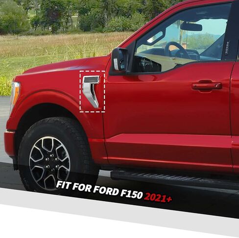 Jimen Fit for Ford F150 2021-2024 ، 4pcs Fender Side Vense Emblem Cover Cover (Chrome) in Kuwait