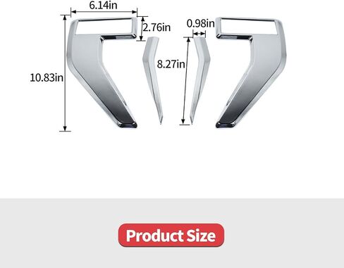 Jimen Fit for Ford F150 2021-2024 ، 4pcs Fender Side Vense Emblem Cover Cover (Chrome) in Kuwait