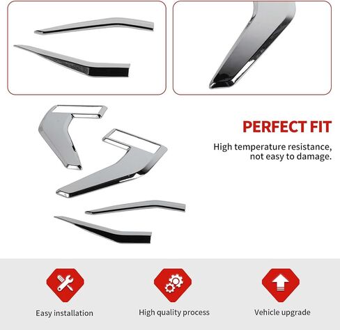 Jimen Fit for Ford F150 2021-2024 ، 4pcs Fender Side Vense Emblem Cover Cover (Chrome) in Kuwait