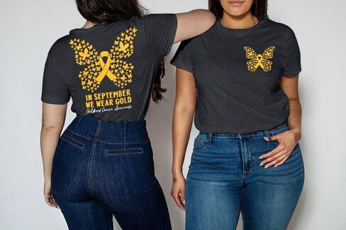Childhood Cancer Awareness Shirt Woman in September We Wear Gold Tshirt Pediatric Cancer Shirts Cancer Support Gift Tee in Saudi Arabia