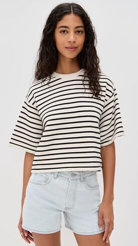 ANINE BING Women's Myers Cropped Tee in Saudi Arabia
