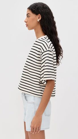 ANINE BING Women's Myers Cropped Tee in Saudi Arabia