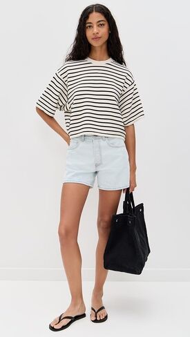 ANINE BING Women's Myers Cropped Tee in Saudi Arabia