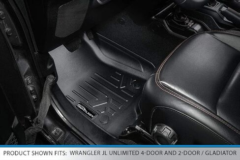 SMARTLINER Floor Mats 2 Rows and 5ft Rugged Bed Liner Set Black Compatible with 2020-2023 Gladiator with Non-Lockable Rear Underseat Storage in Saudi Arabia