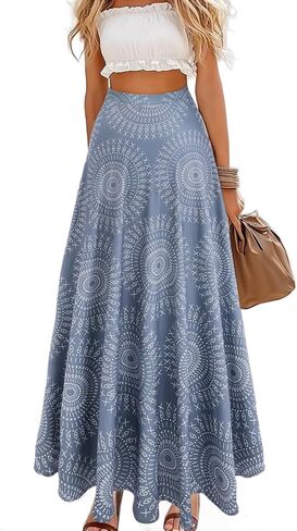 التنانير الطويلة Gorais Maxi للنساء Boho Floral High Jeist Skirt in Saudi Arabia