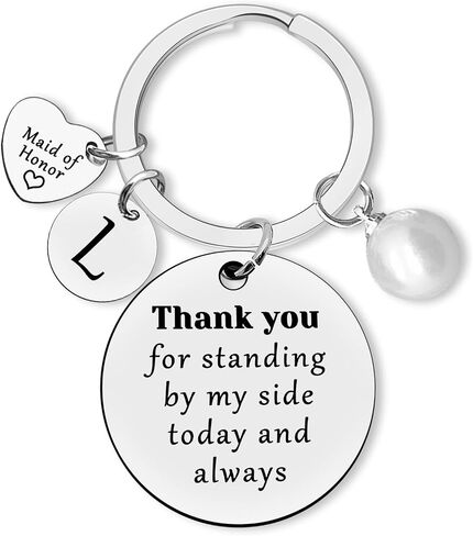 Dabihu Maid of Honor Gifts Bridesmaid Keychain with 26 Initials Matron of Honor Wedding GiftsTribe Bridal Party Gifts in Saudi Arabia