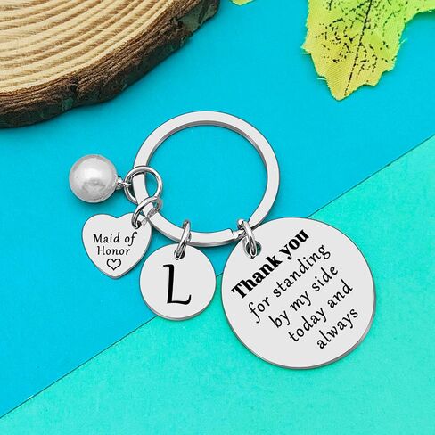 Dabihu Maid of Honor Gifts Bridesmaid Keychain with 26 Initials Matron of Honor Wedding GiftsTribe Bridal Party Gifts in Saudi Arabia