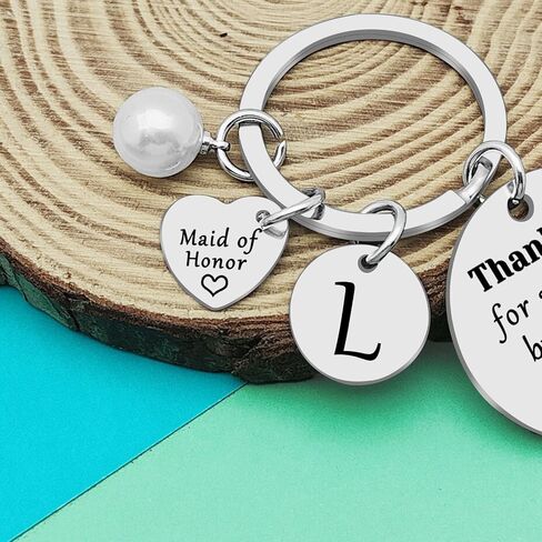 Dabihu Maid of Honor Gifts Bridesmaid Keychain with 26 Initials Matron of Honor Wedding GiftsTribe Bridal Party Gifts in Saudi Arabia