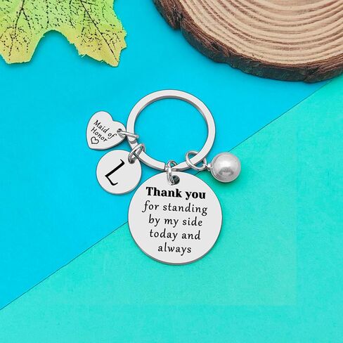 Dabihu Maid of Honor Gifts Bridesmaid Keychain with 26 Initials Matron of Honor Wedding GiftsTribe Bridal Party Gifts in Saudi Arabia