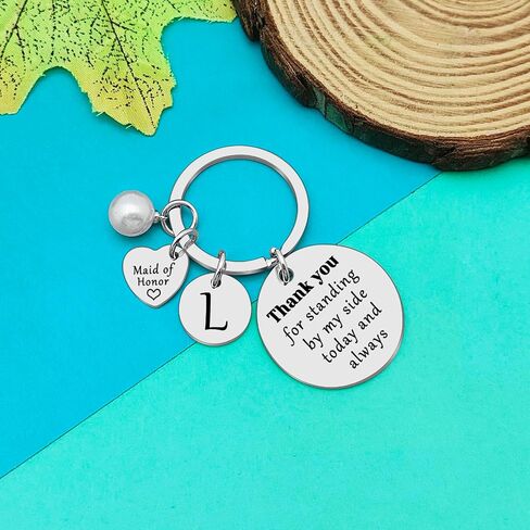 Dabihu Maid of Honor Gifts Bridesmaid Keychain with 26 Initials Matron of Honor Wedding GiftsTribe Bridal Party Gifts in Saudi Arabia