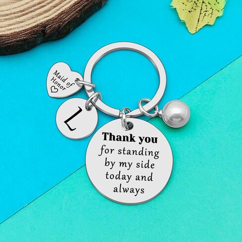 Dabihu Maid of Honor Gifts Bridesmaid Keychain with 26 Initials Matron of Honor Wedding GiftsTribe Bridal Party Gifts in Saudi Arabia