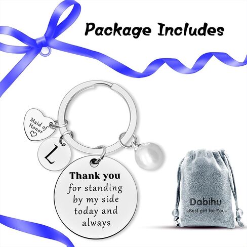 Dabihu Maid of Honor Gifts Bridesmaid Keychain with 26 Initials Matron of Honor Wedding GiftsTribe Bridal Party Gifts in Saudi Arabia