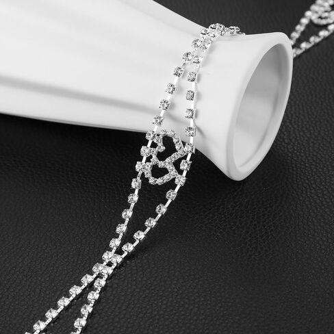 حزام Hzman Rhinestone للنساء سلسلة اللباس الرسمي بلينغ زفاف حزام الزفاف in Saudi Arabia