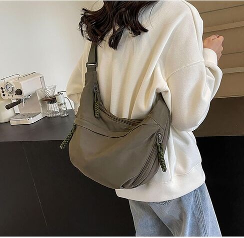 Crescent Crossbody Shoulder Bag For Women Hobo Bag Multi-Pocket Nylon Backpack Travel Shopping Dumpling Bag in Kuwait