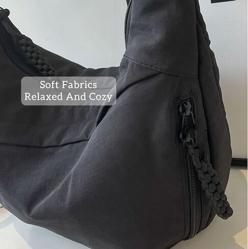 Crescent Crossbody Shoulder Bag For Women Hobo Bag Multi-Pocket Nylon Backpack Travel Shopping Dumpling Bag in Kuwait