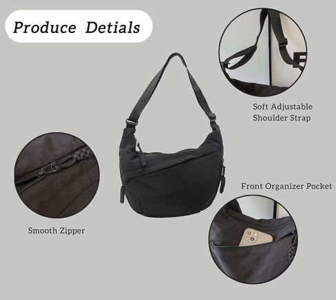 Crescent Crossbody Shoulder Bag For Women Hobo Bag Multi-Pocket Nylon Backpack Travel Shopping Dumpling Bag in Kuwait